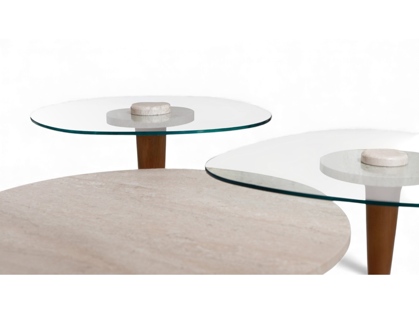 687 Walnut Travertine Set Of 3