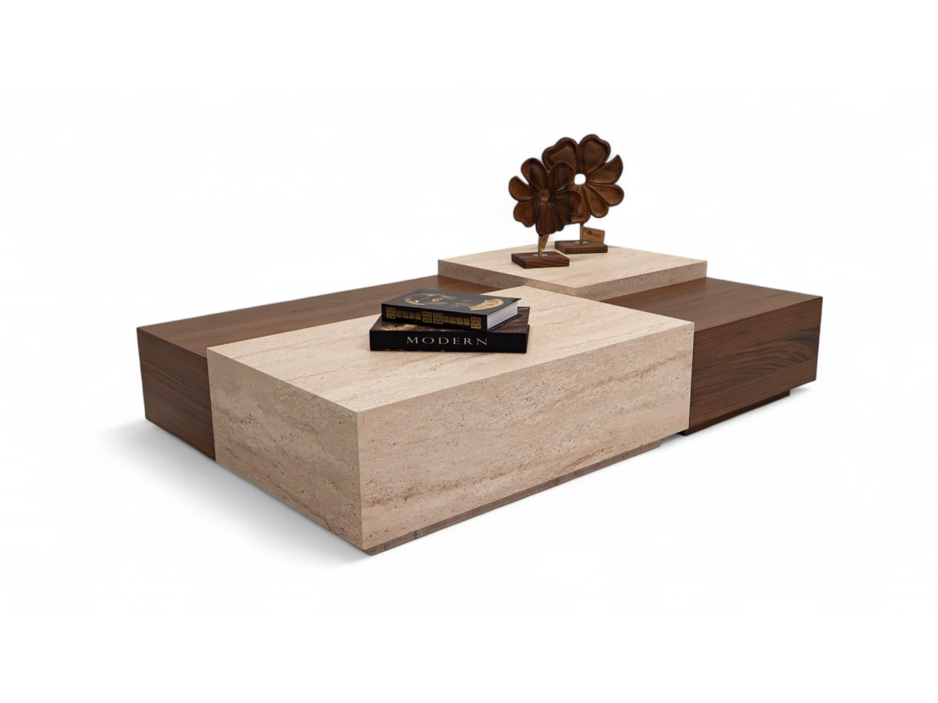 187 Walnut Travertine Set Of 4