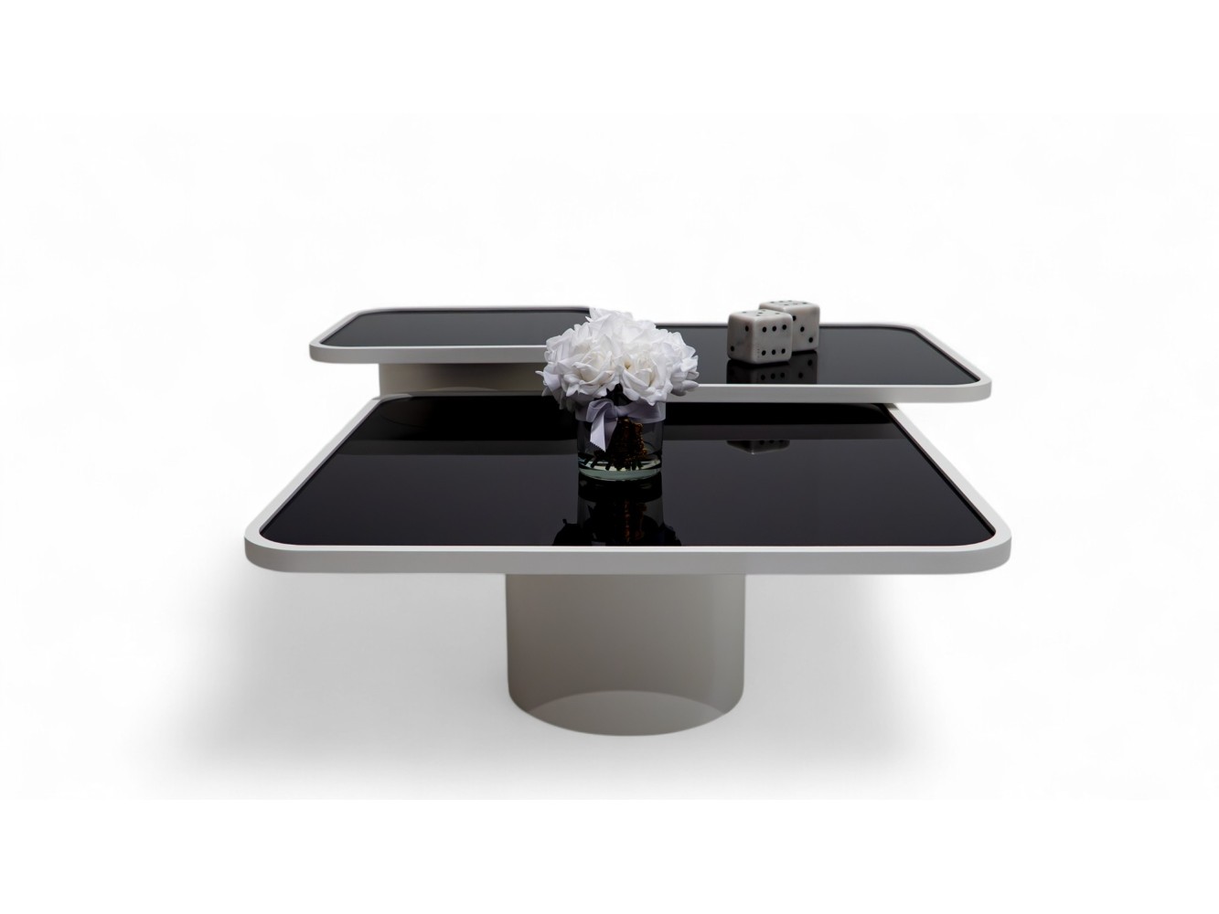 957 Moonstone Black Glass Set Of 3