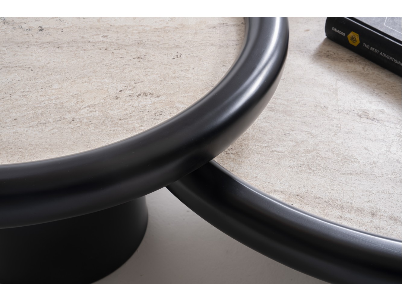 950 Travertine Black Set Of 3