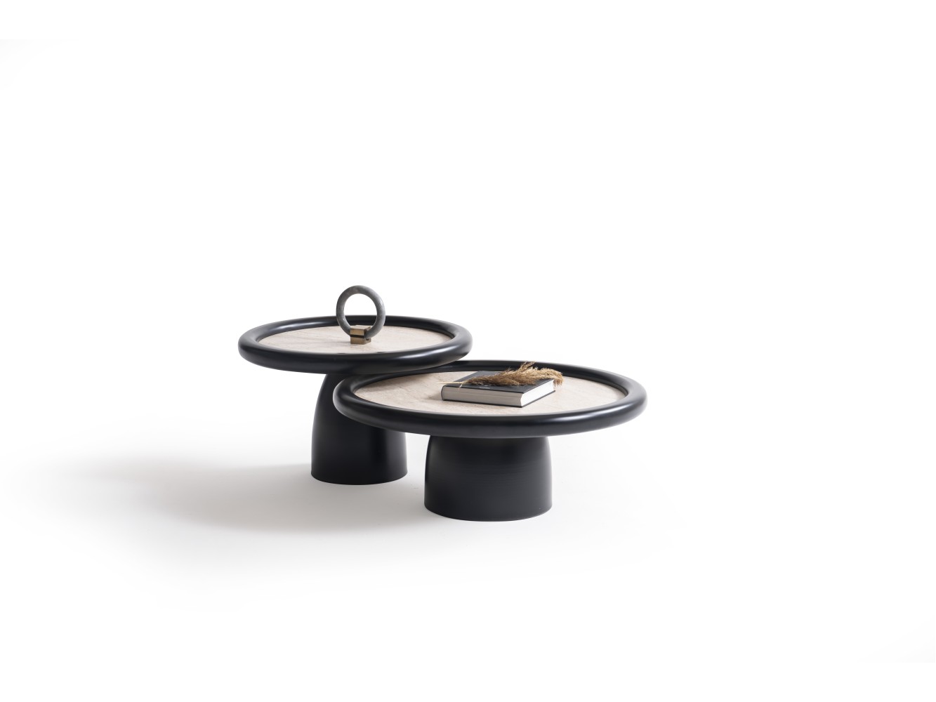 950 Travertine Black Set Of 3