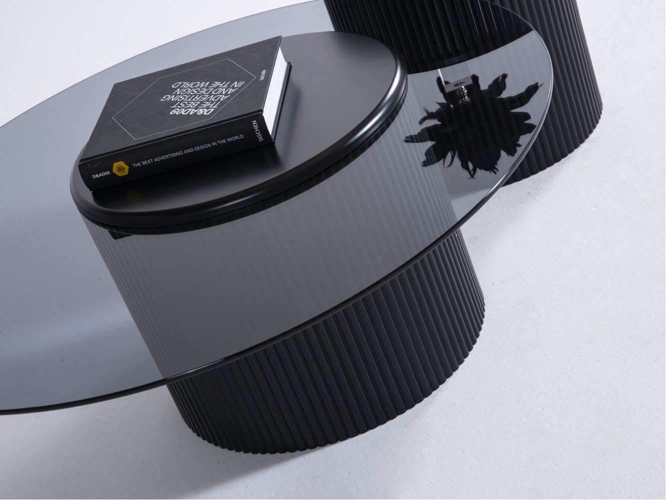 023 - 024 Black Smoked Tempered Glass Set Of 2