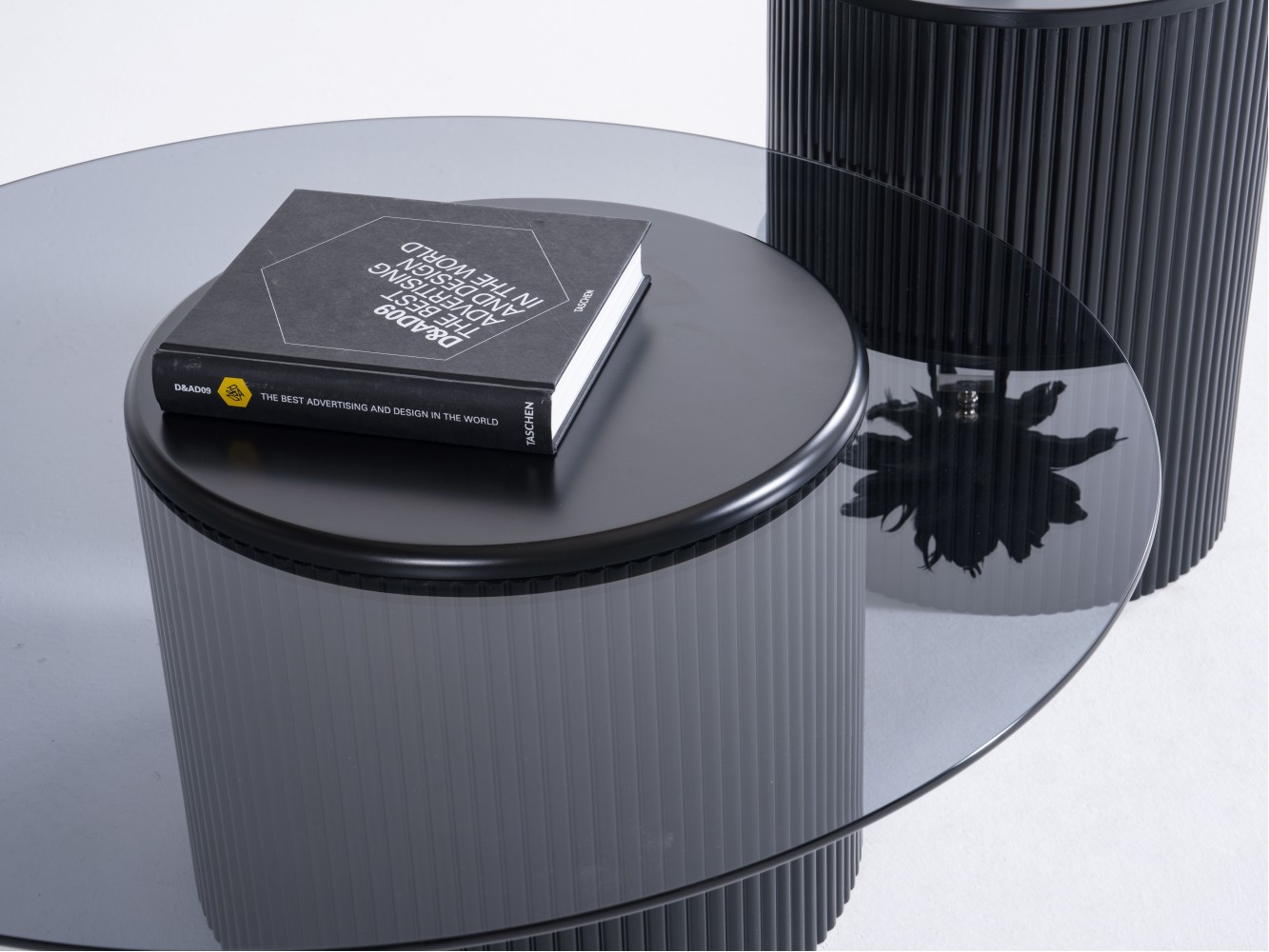 023 - 024 Black Smoked Tempered Glass Set Of 2