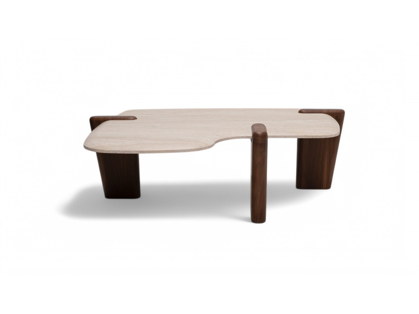 960 - 961 Walnut Travertine Set Of 2