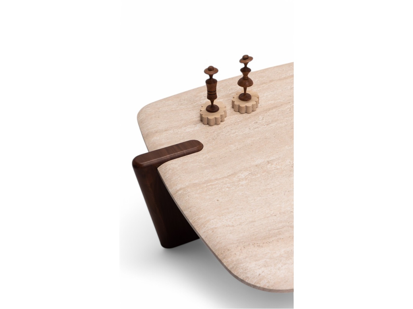 960 - 961 Walnut Travertine Set Of 2