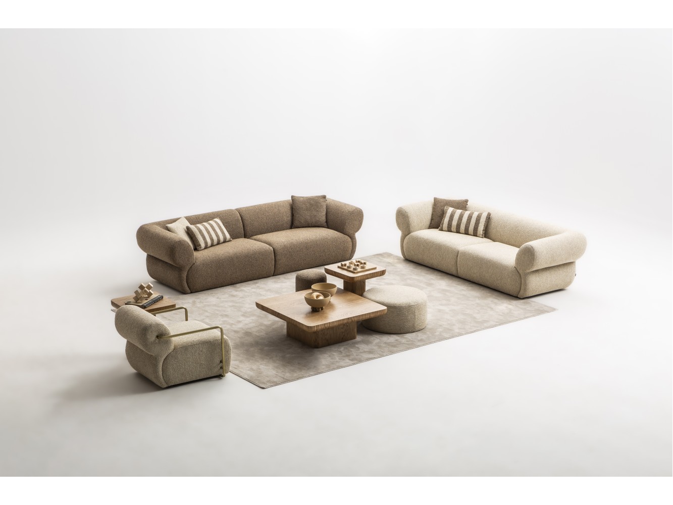 Puffy 4-3-1 Sofa Set