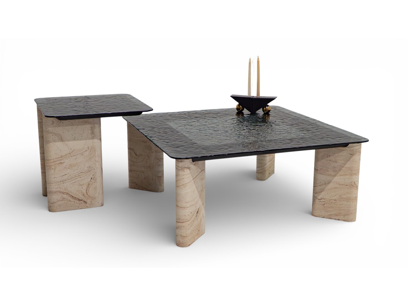 807 - 808 Travertine Set Of 2