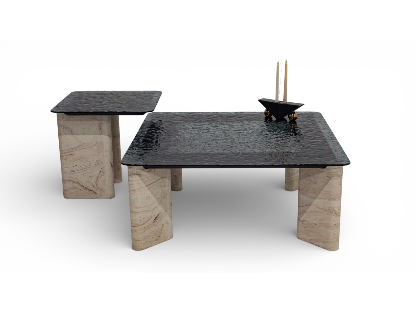 807 - 808 Travertine Set Of 2