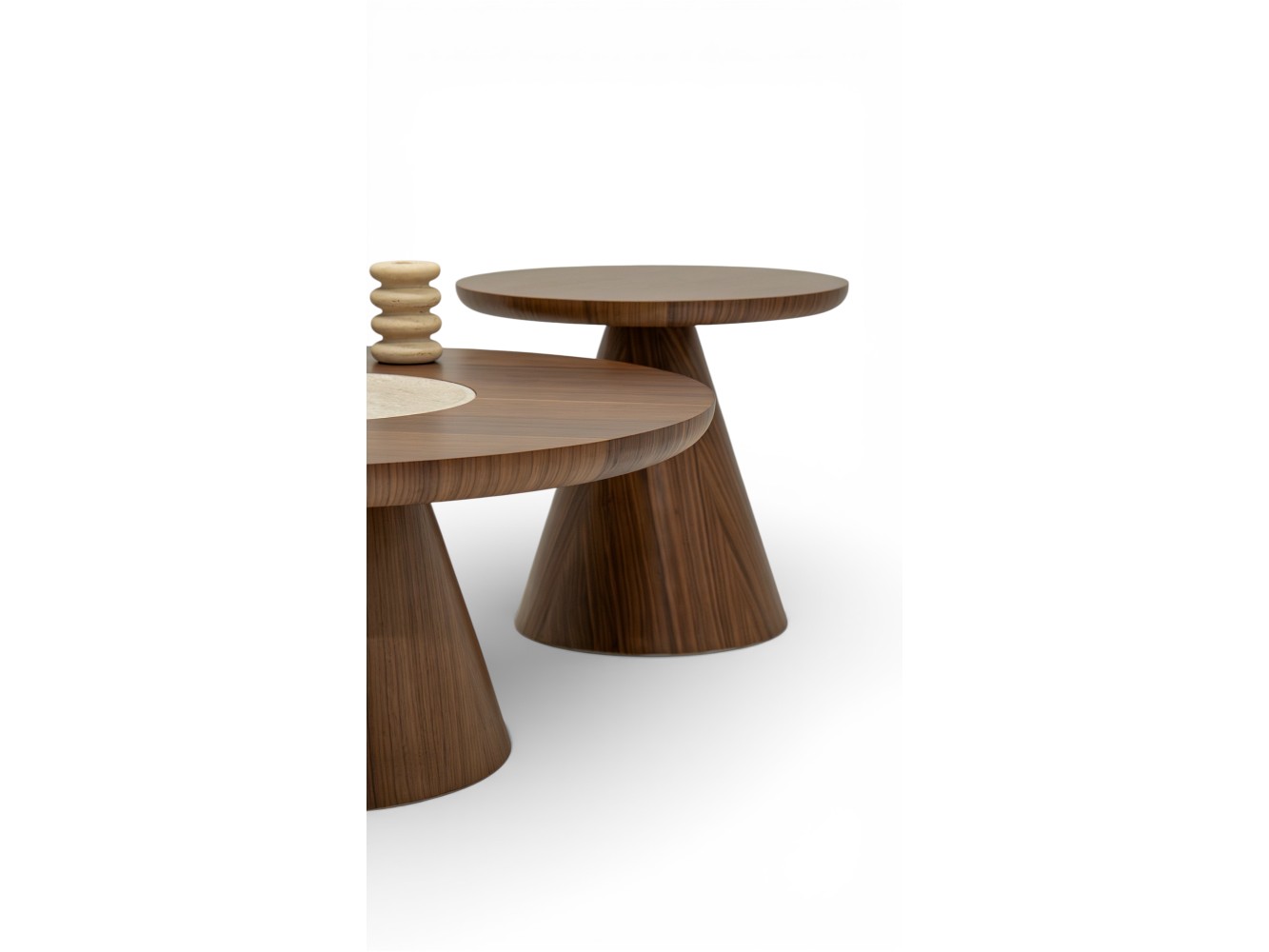 693 - 694 Walnut Travertine Set Of 2