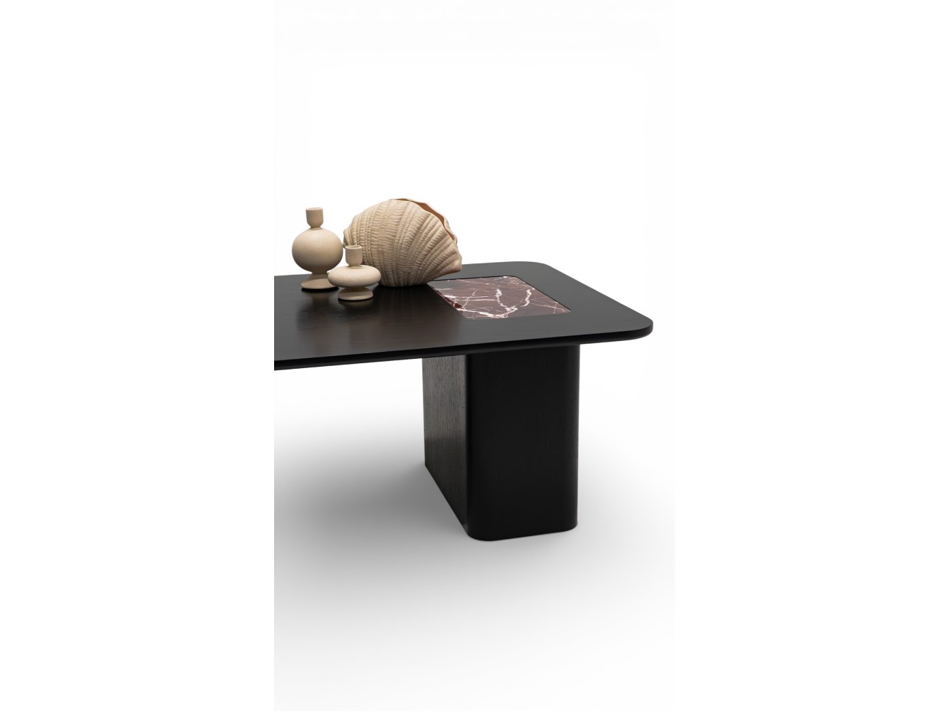 690 - 691 Black Oak Cherry Marble Set Of 2