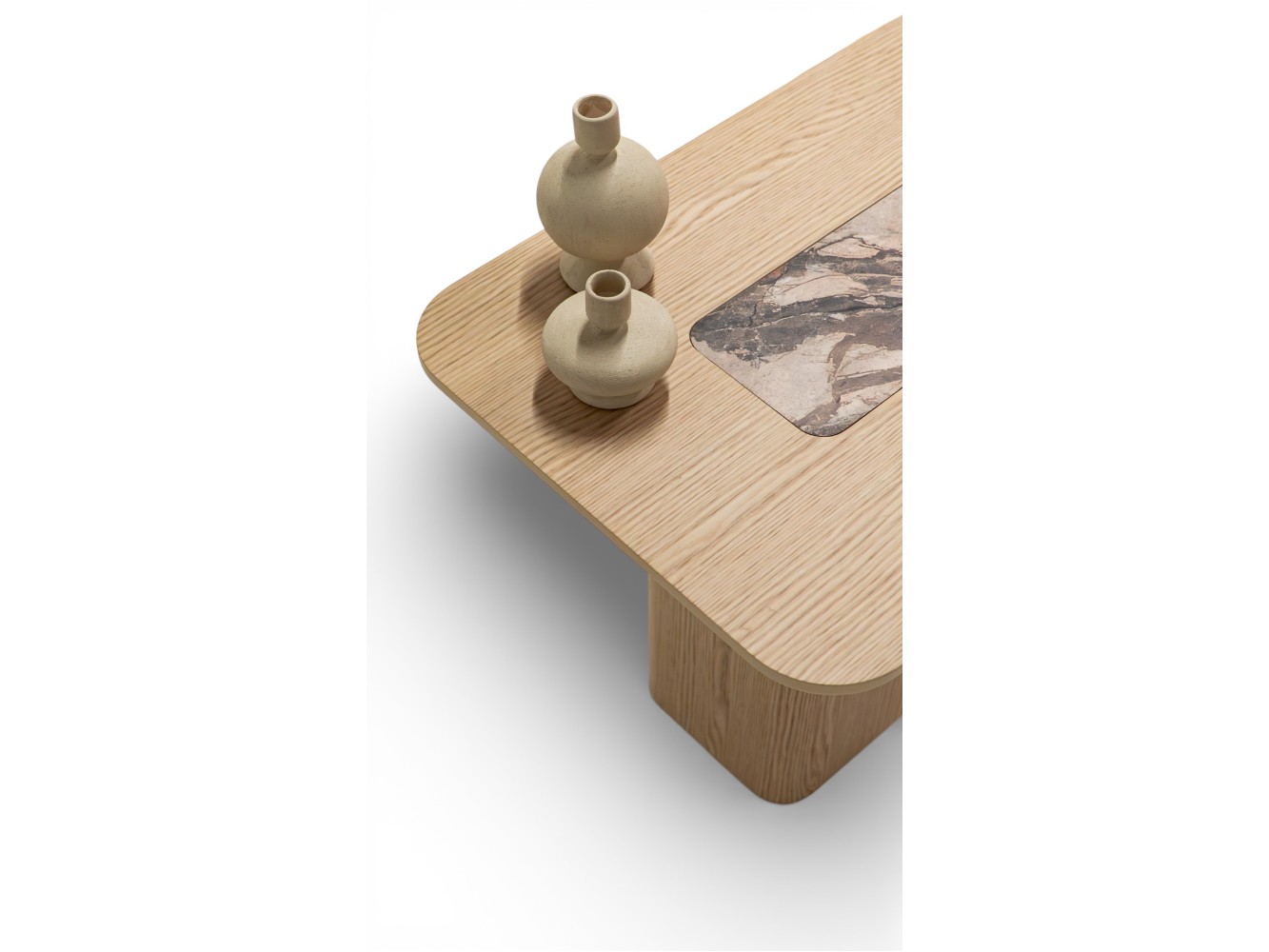 690 - 691 Light Oak Gaia Marble Set Of 2