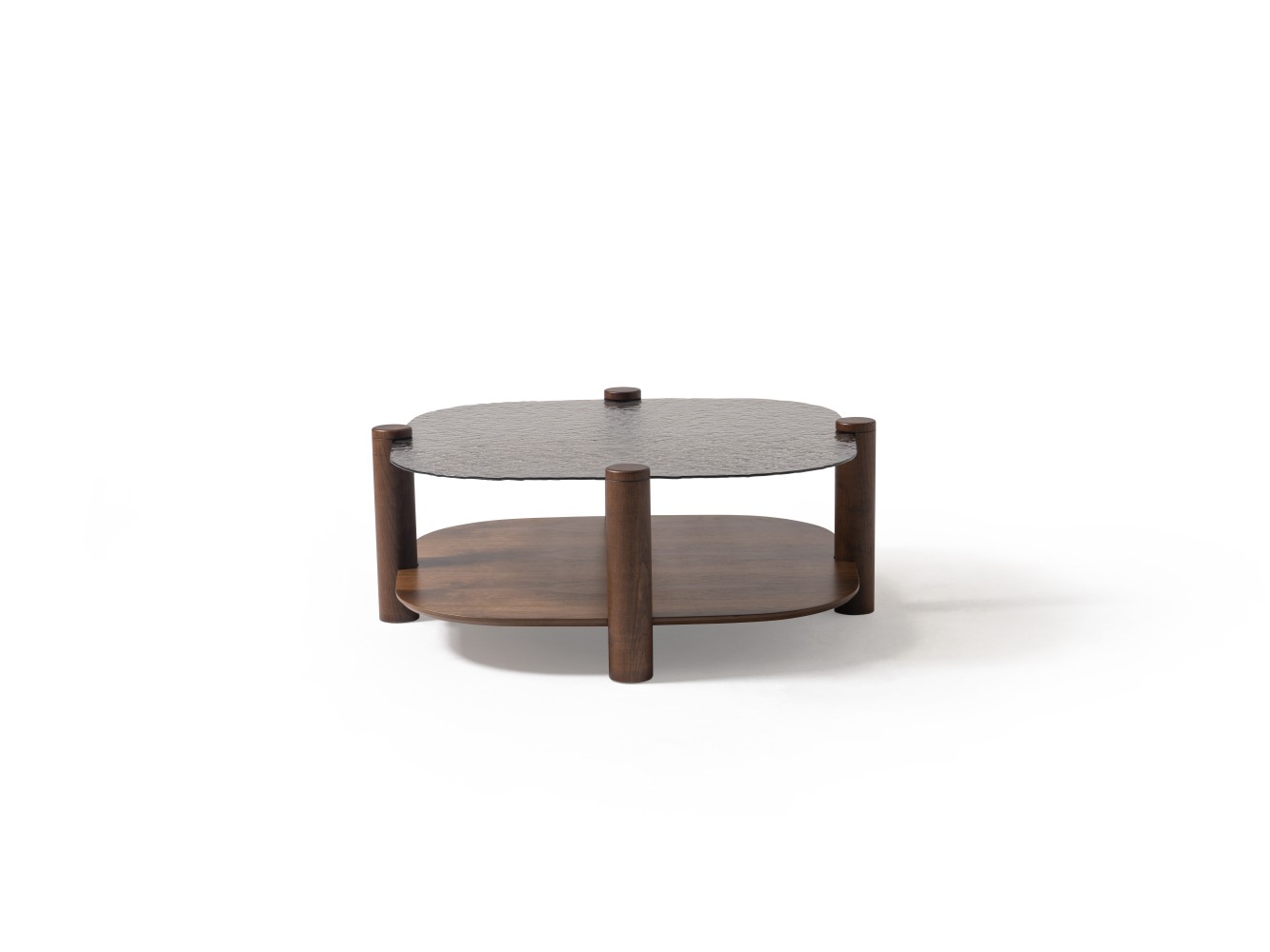 974 - 975 Walnut Bronze Fusion Glass Set Of 2