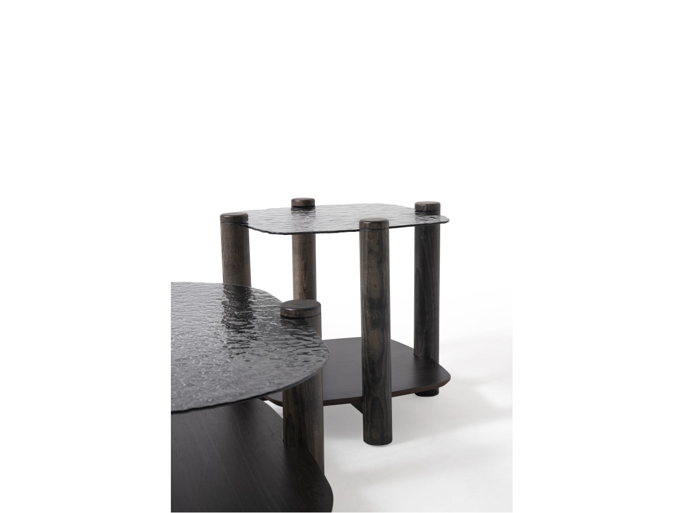 974 - 975 Van Gogh Smoked Fusion Glass Set Of 2