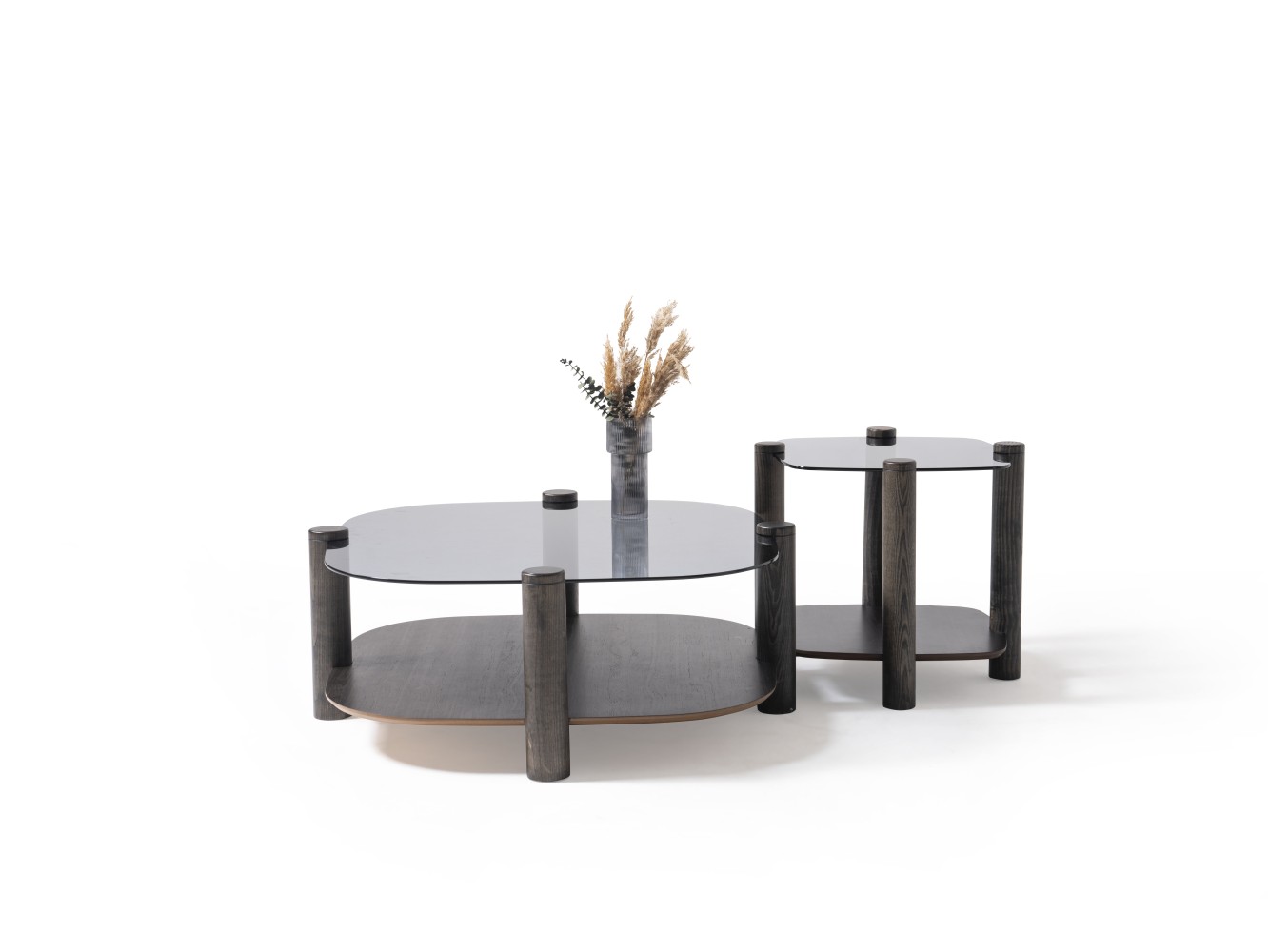 974 - 975 Van Gogh Smoked  Glass Set Of 2