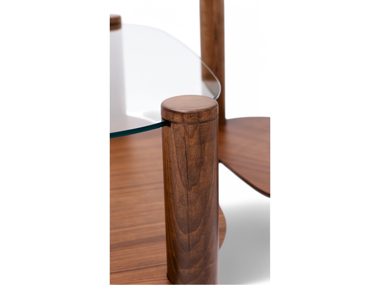 978 - 979 Walnut Clear Glass Set Of 2