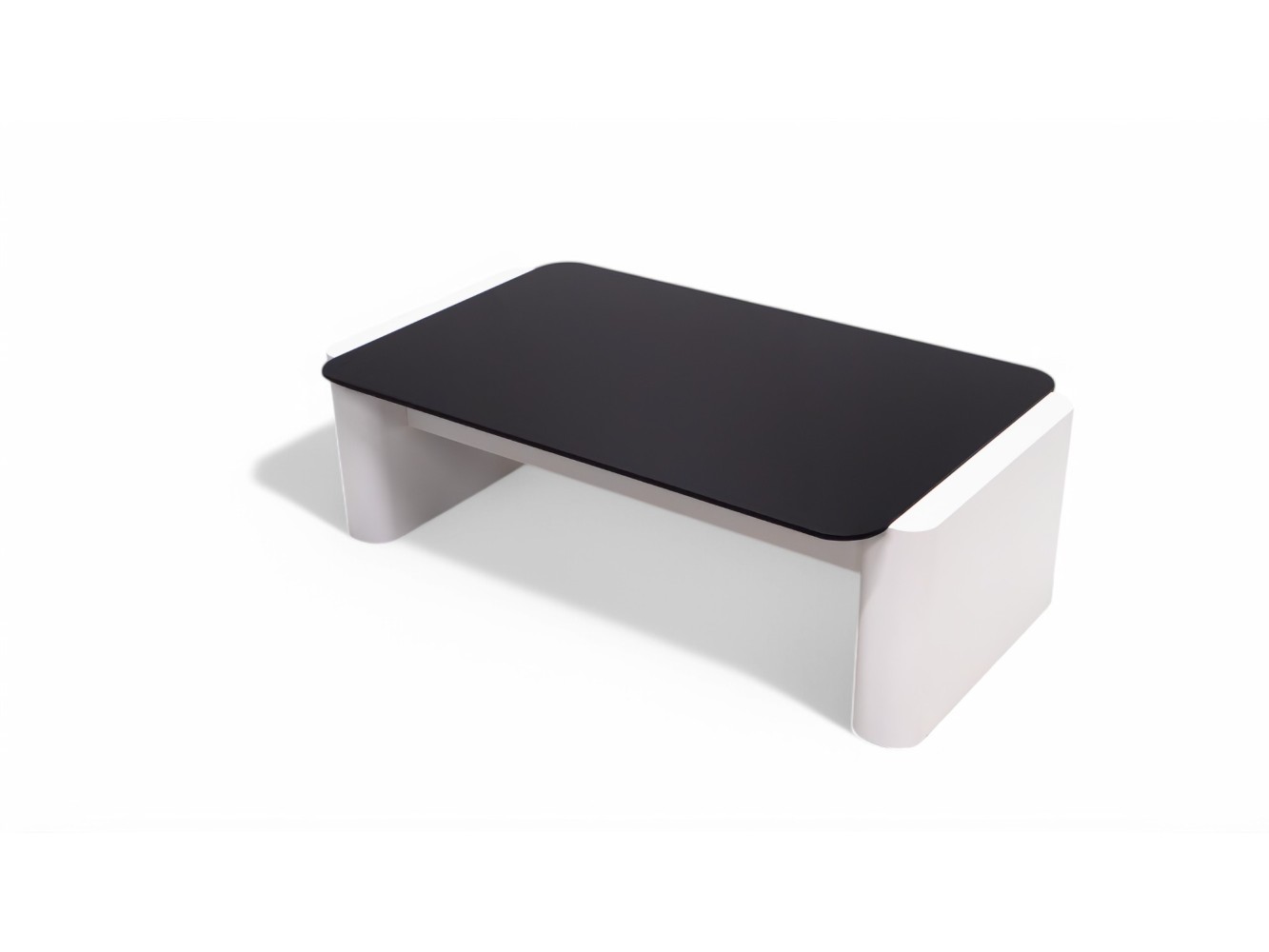 668 - 669 Moonstone Black Glass Set Of 2