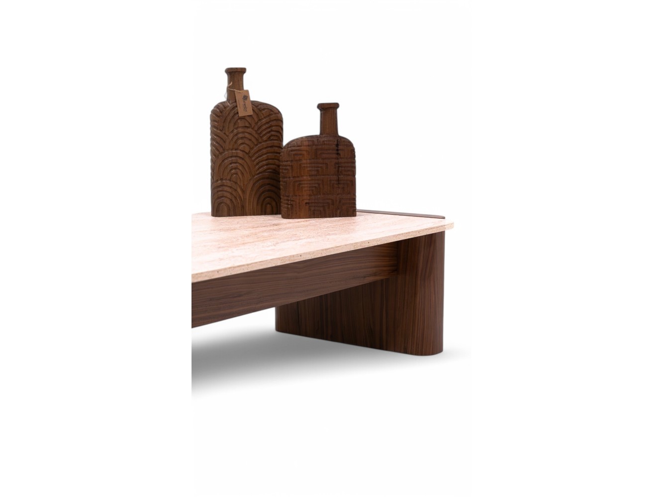 668 - 669 Walnut Travertine Set Of 2