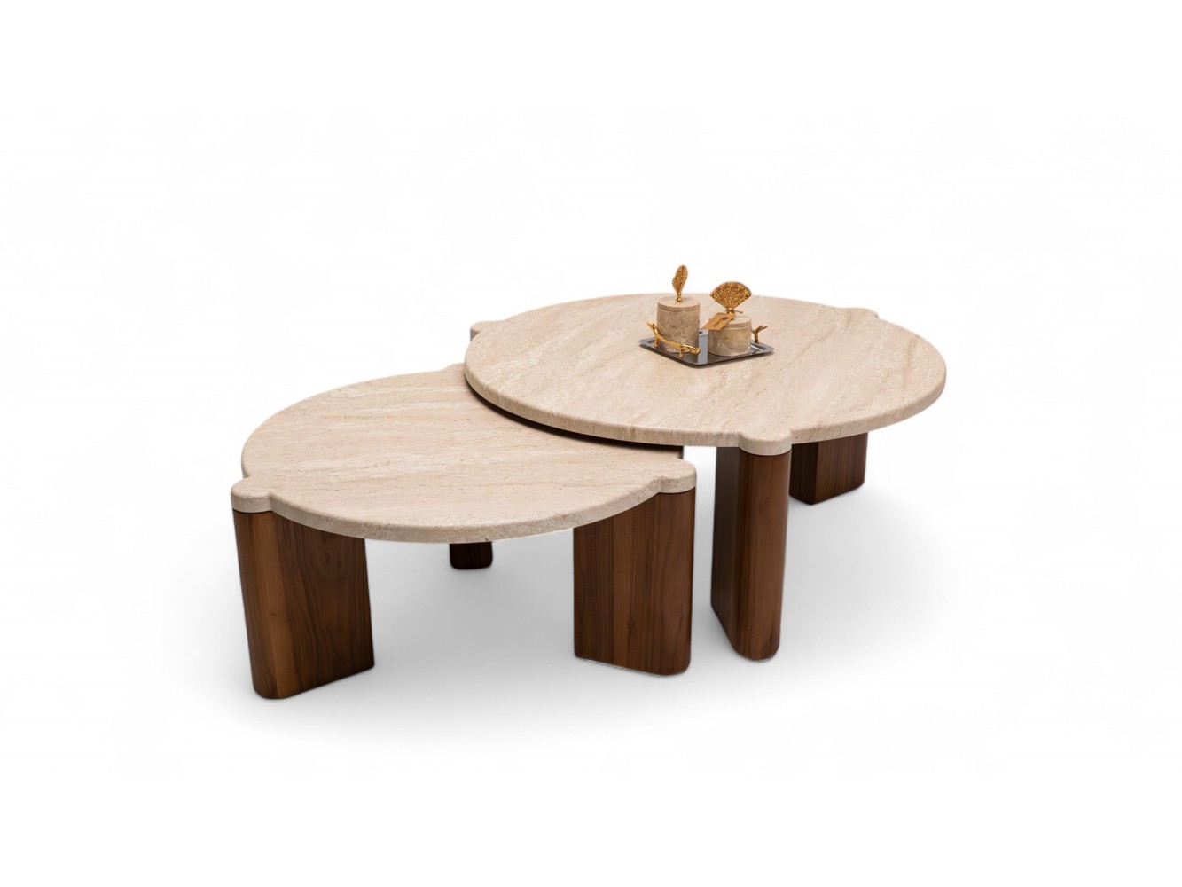 483 Walnut Travertine Set Of 2