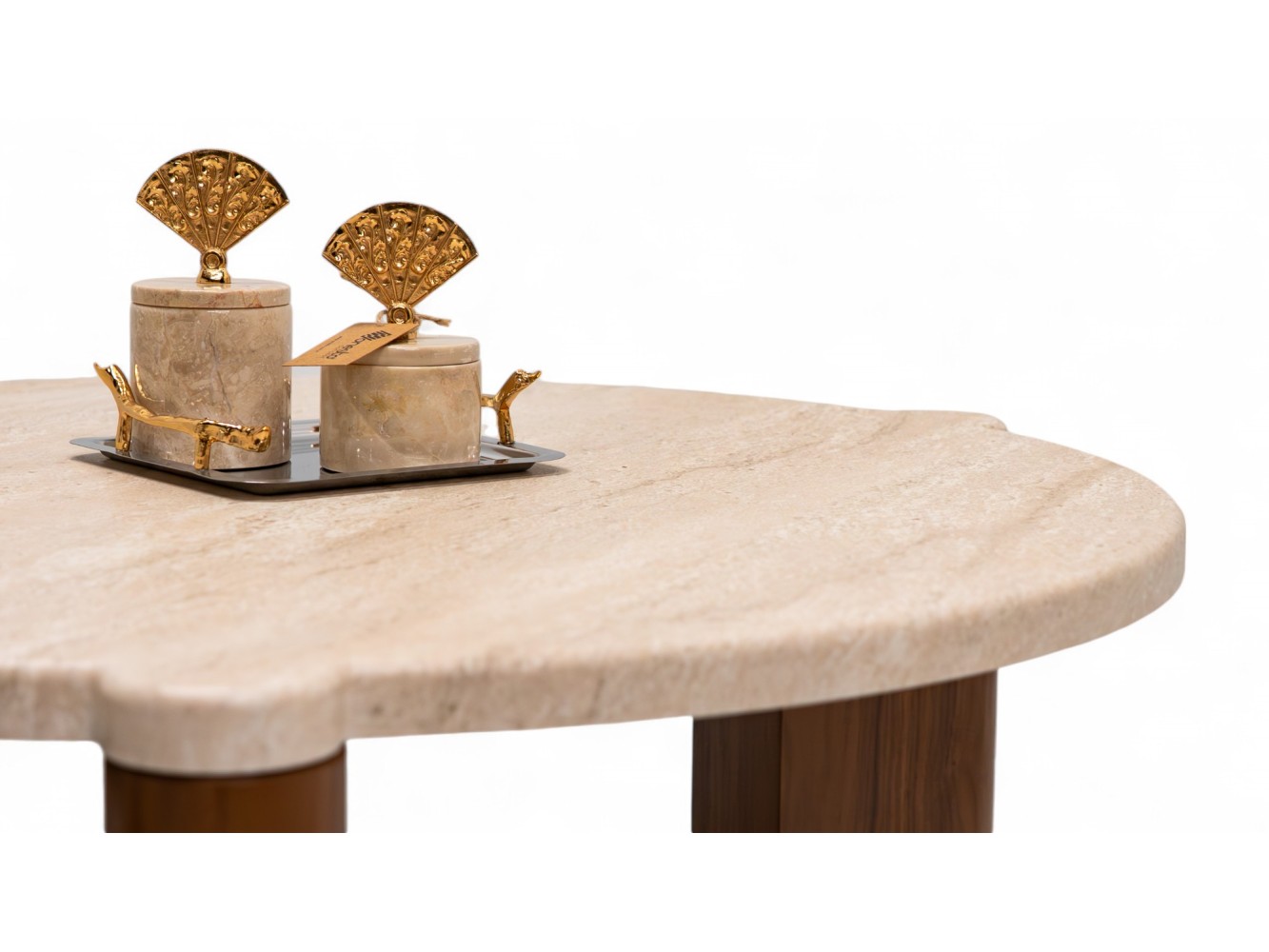 483 Walnut Travertine Set Of 2