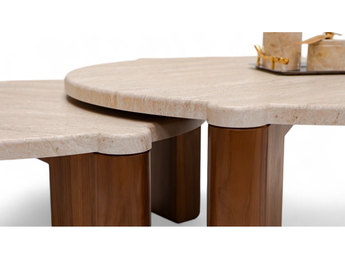 483 Walnut Travertine Set Of 2