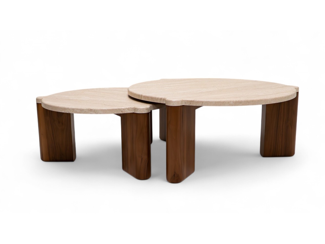 483 Walnut Travertine Set Of 2