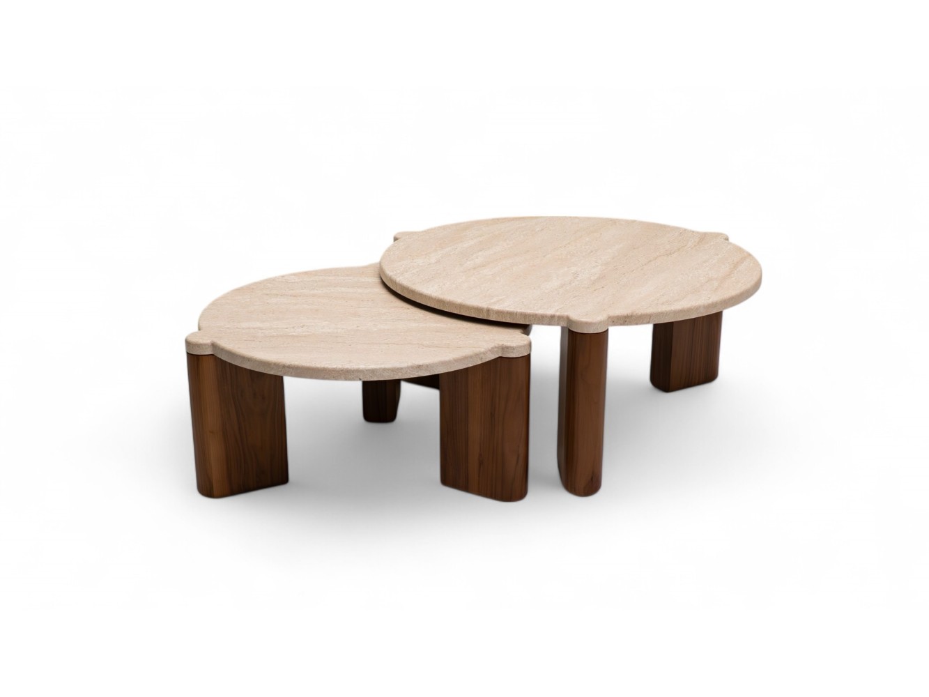 483 Walnut Travertine Set Of 2