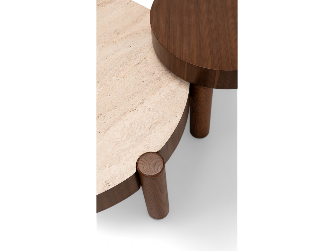 670 - 671 Walnut Travertine Set Of 2