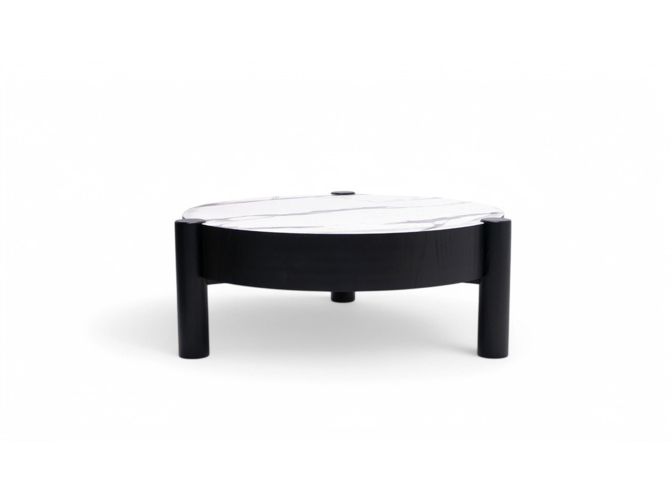 670 - 671 Black Oak White Marble Set Of 2