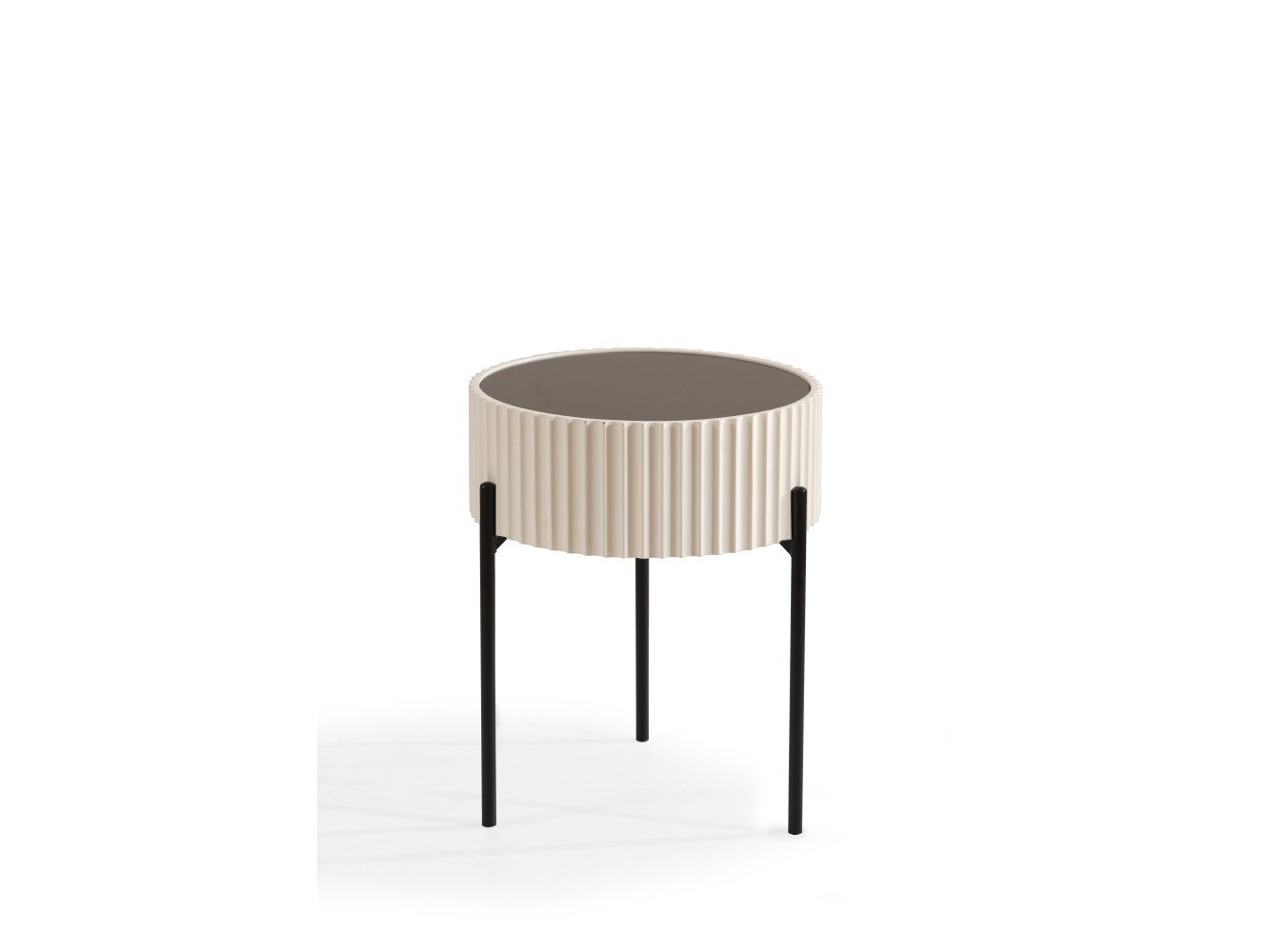 459 Cream Black Glass Set Of 2