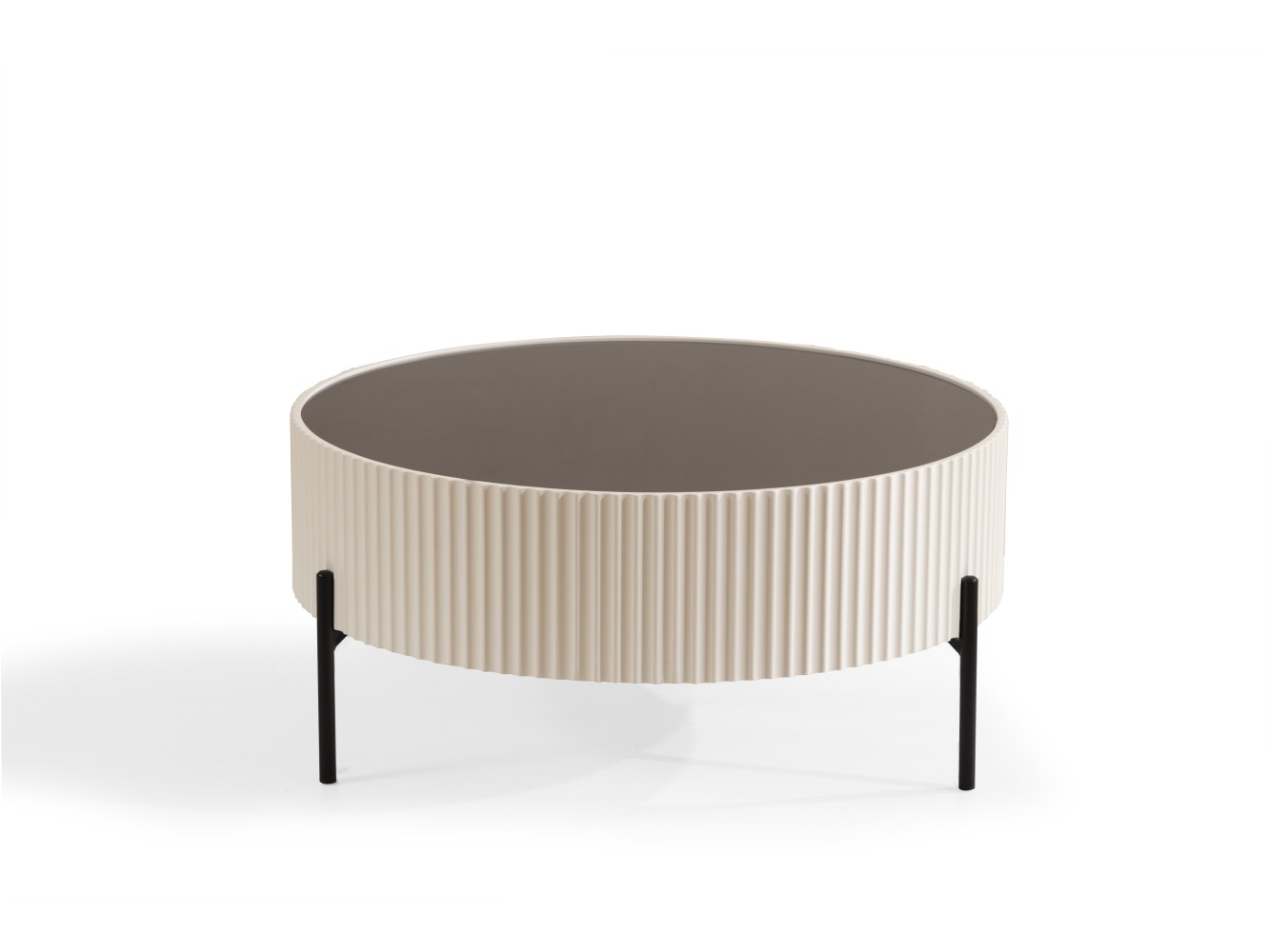 459 Cream Black Glass Set Of 2