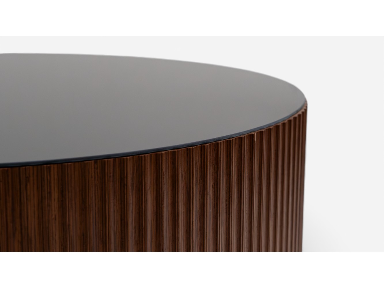 459 Walnut Black Glass Set Of 2