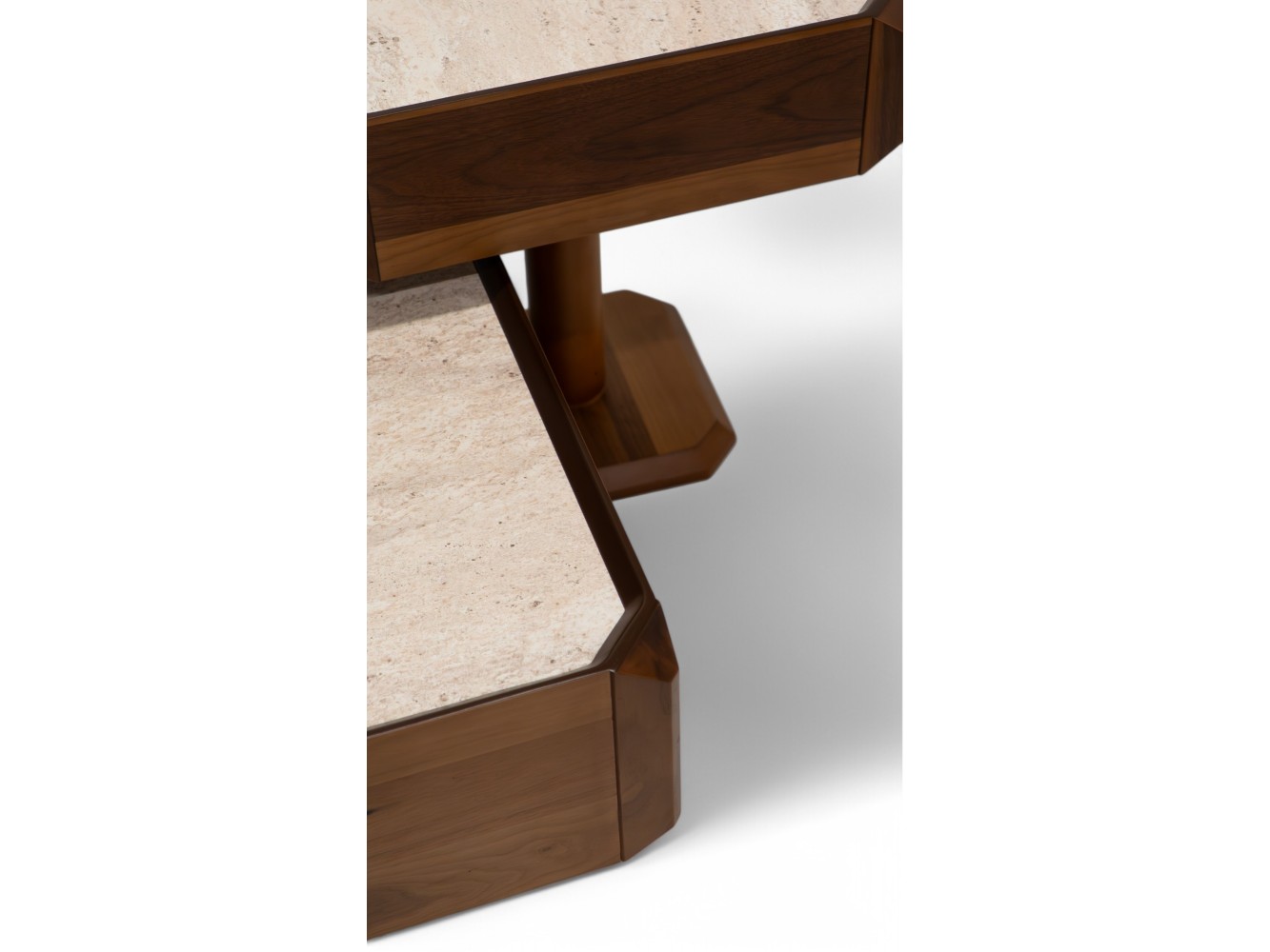 605 - 305 Walnut Travertine Set Of 2