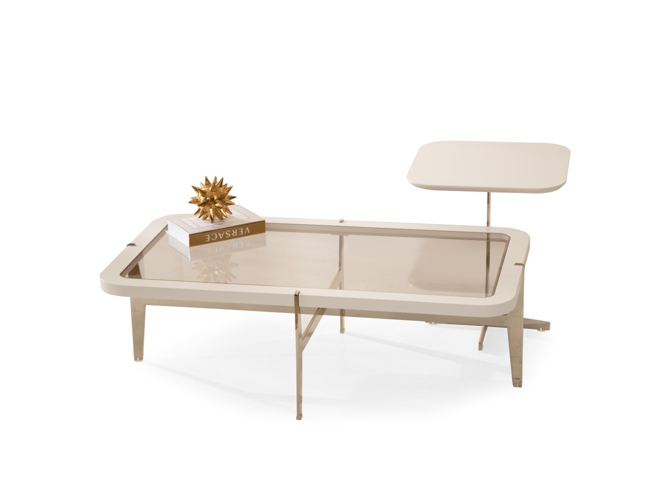 658 - 659 Cream Bronze Glass Set Of 3