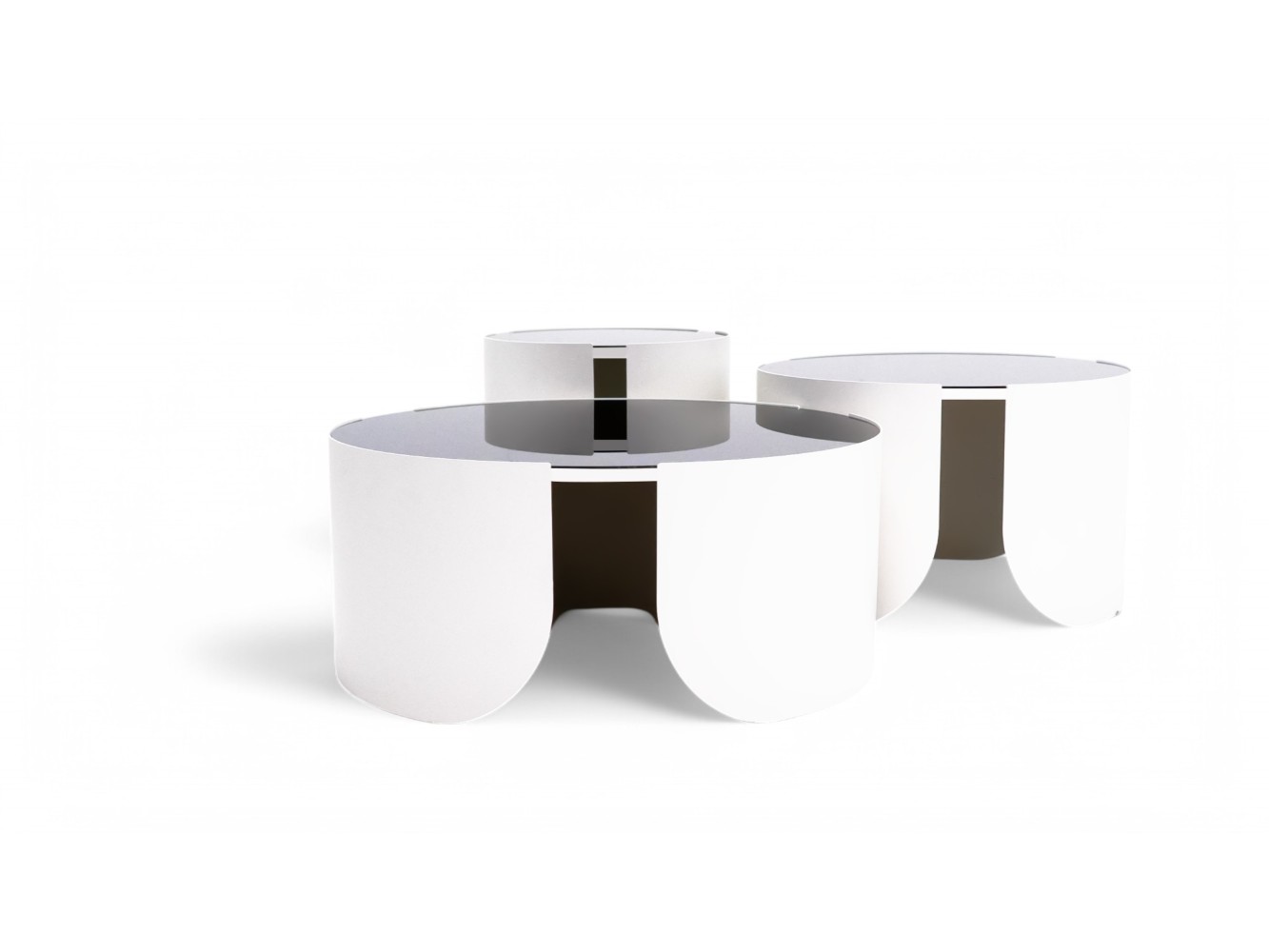 888 Moonstone Black Glass Set Of 3