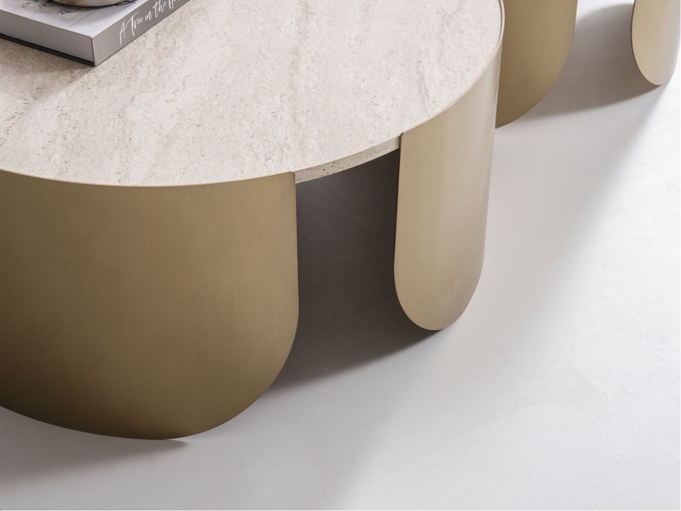 888 Patina Gold Travertine Set Of 3