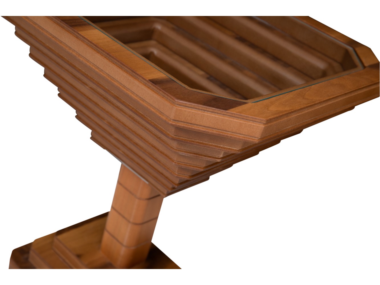 128 - 318 Walnut Clear Glass Set Of 2