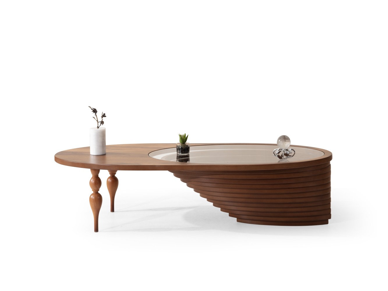 033 Walnut Tempered Glass