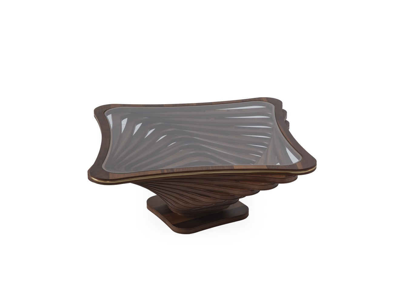 153 - 353 Walnut Gold Line Set Of 2