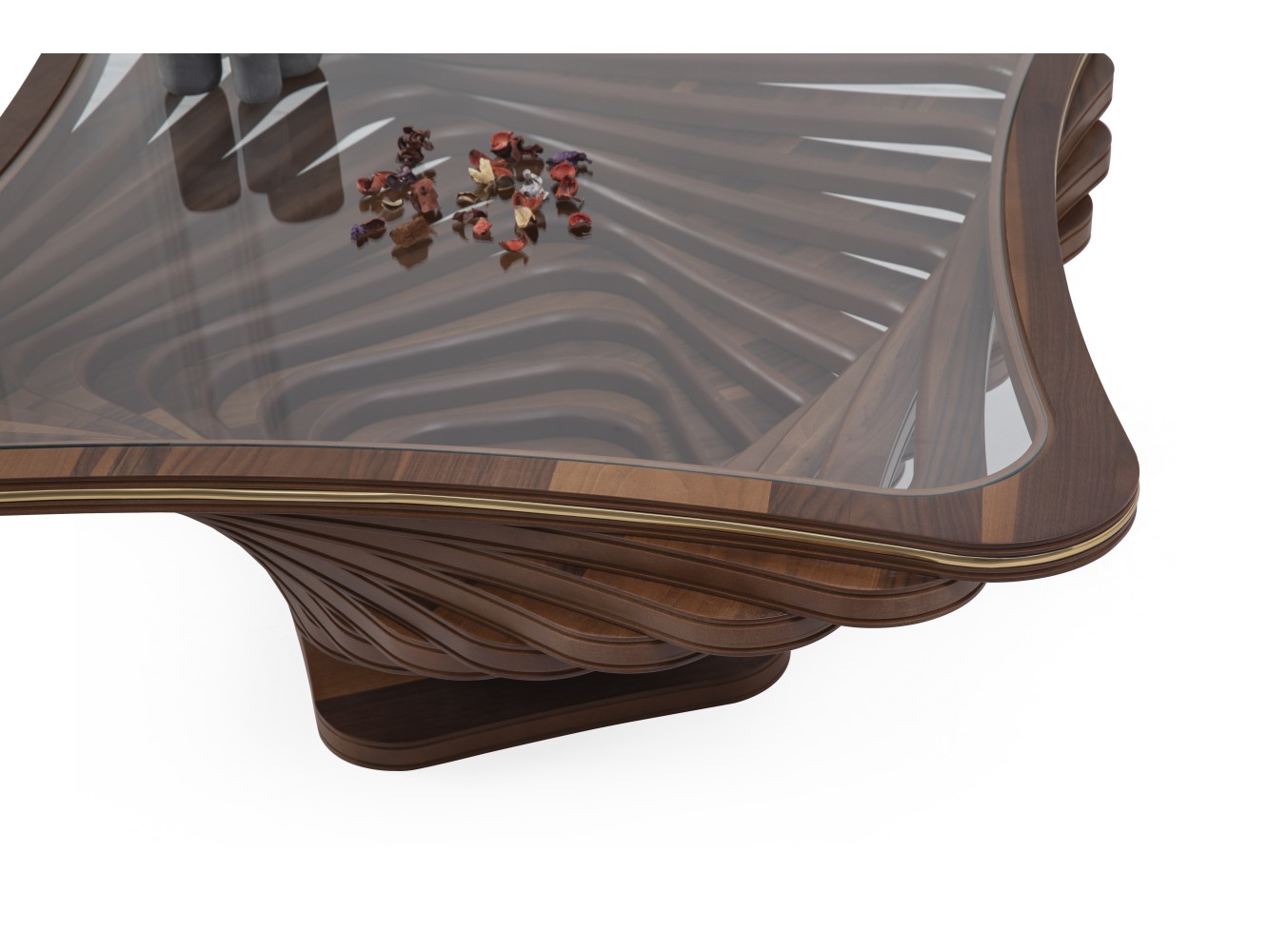 153 - 353 Walnut Gold Line Set Of 2