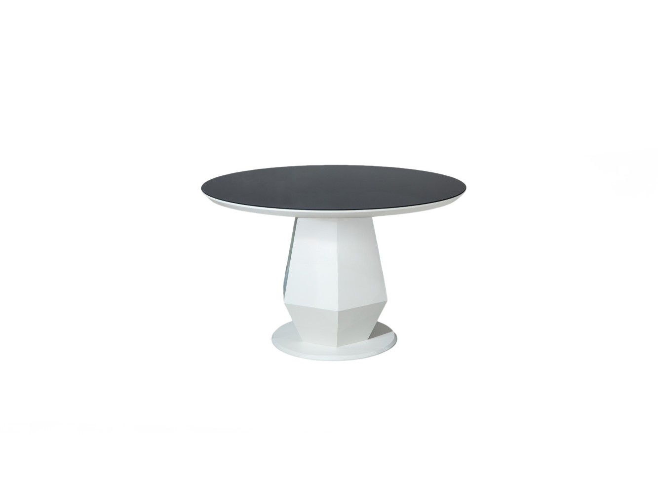 095 Moonstone Black Glass Dining Table