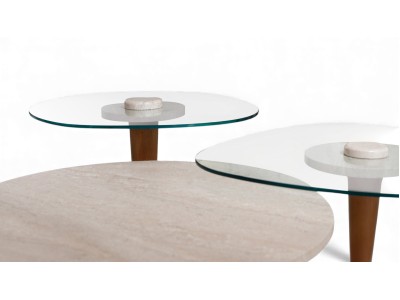 687 Walnut Travertine Set Of 3