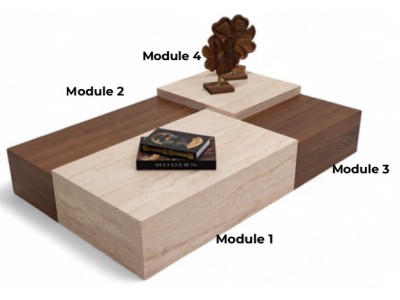 187 Walnut Travertine Set Of 4