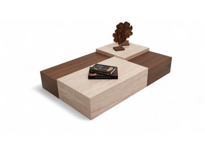 187 Walnut Travertine Set Of 4