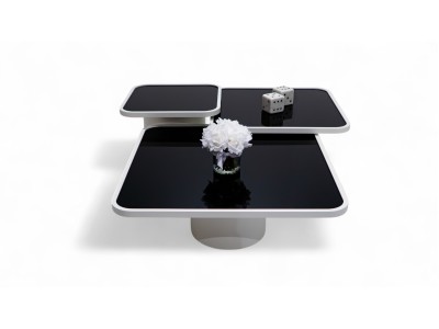 957 Moonstone Black Glass Set Of 3