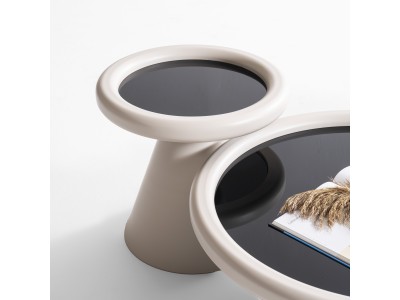 950 Sandstone  Black Glass Set Of 3