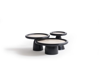 950 Travertine Black Set Of 3