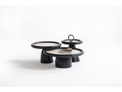 950 Travertine Black Set Of 3