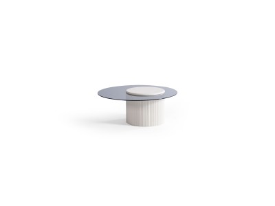 023 - 024 Cream Smoked Glass Set Of 2