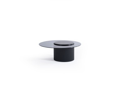 023 - 024 Black Smoked Tempered Glass Set Of 2