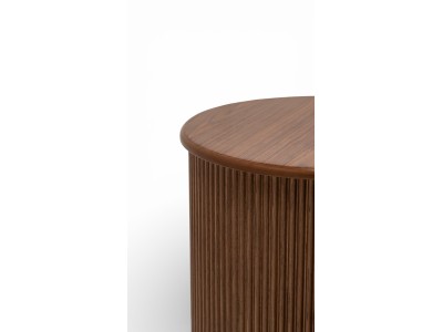 023 - 024 Walnut Smoked Glass Set Of 2